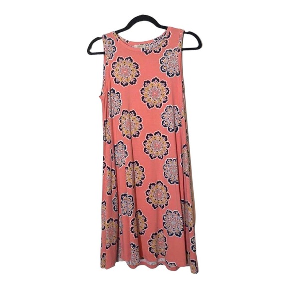 LOFT Dresses & Skirts - Loft Coral Orange Sleeveless Floral Dress, S